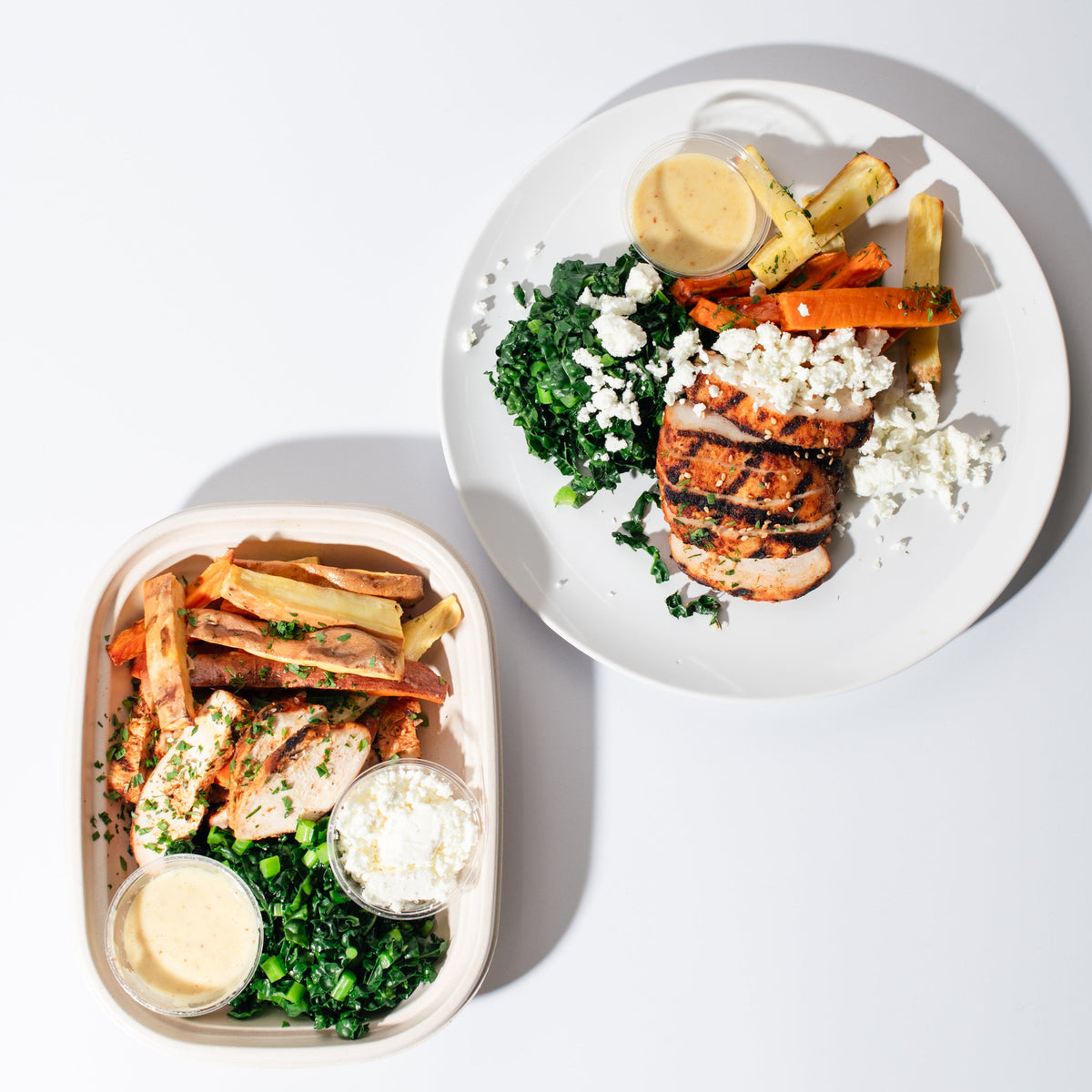 SMOKY SESAME CHICKEN w ROASTED SWEET POTATO + HONEY MUSTARD SAUCE
