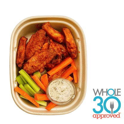 Buffalo Wings w Paleo Ranch + Carrots